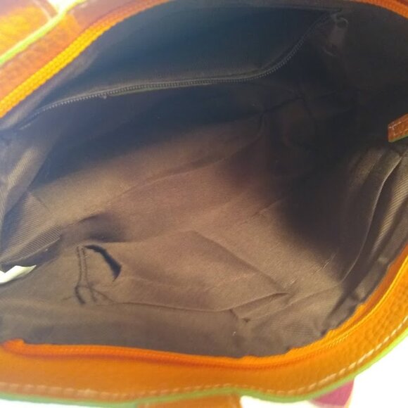 NWT  Mellow World  Orange + Pink flowers   small tote bag - Picture 10 of 11